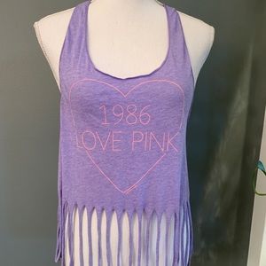 PINK Victoria’s Secret Purple Fringe Top~Size S/P